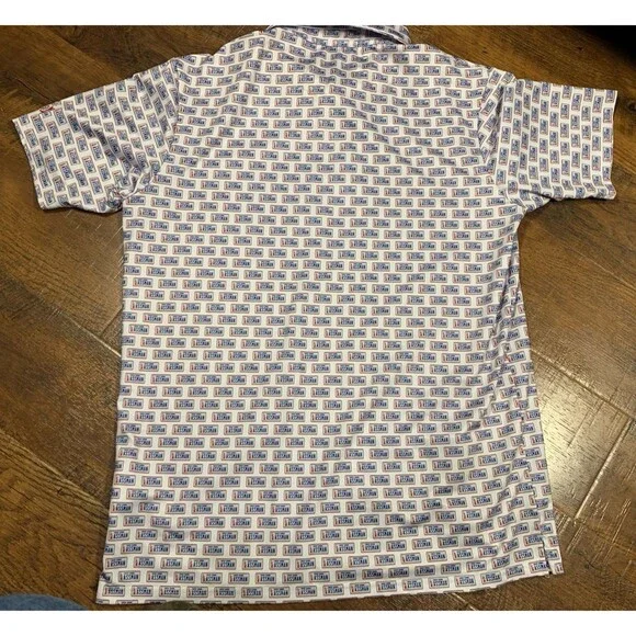 New York Assman Golf Polo Shirt Bogey Bros Size L White & Red - Picture 3 of 4